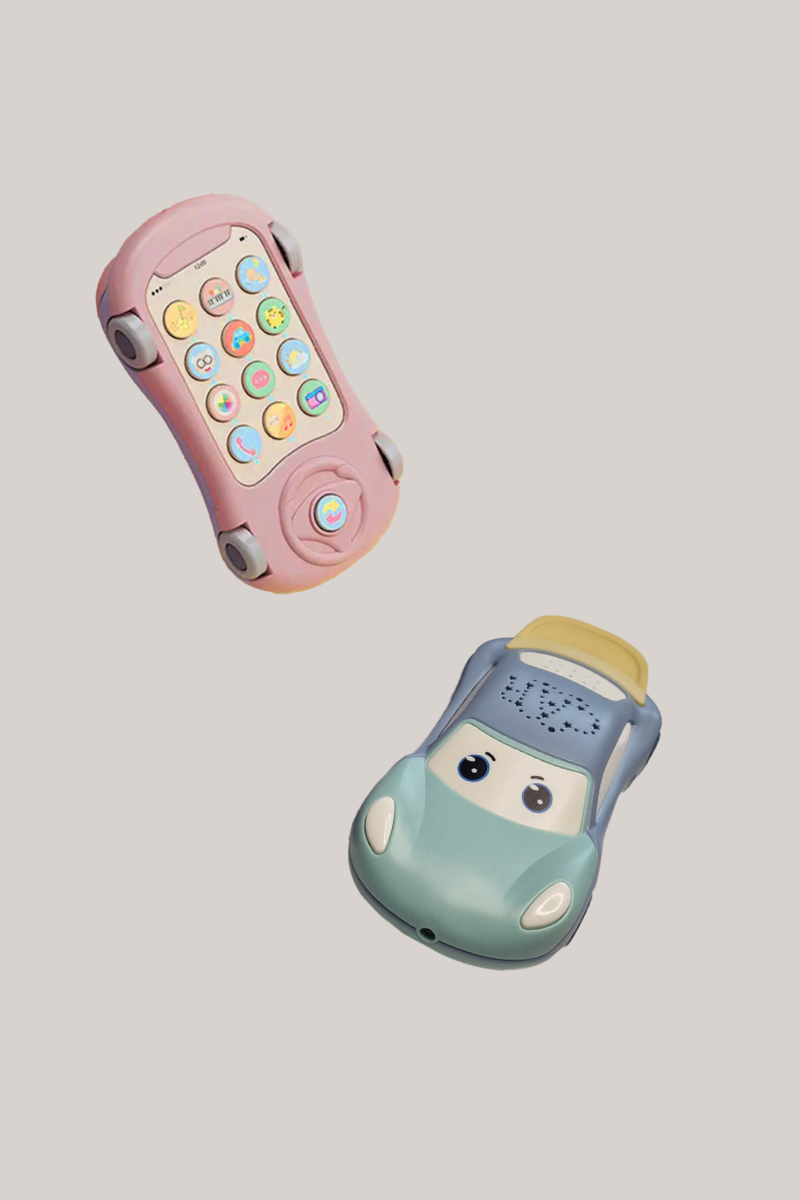 Multifunkcijski avtomobilček za najmlajše (roza-vijoličen/zeleno-moder)